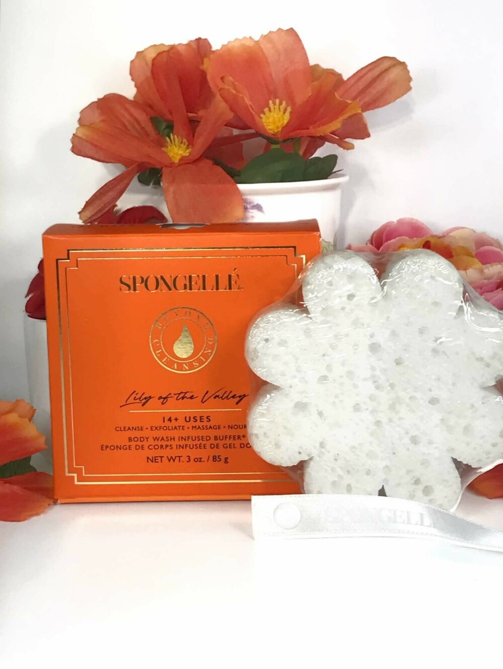 Spongelle Lily of the Valley Body Wash Infused Buffer Sponge 85g *BNIB